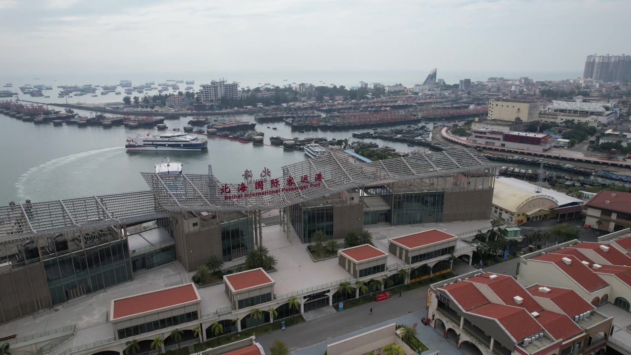 广西北海国际客运港航拍
