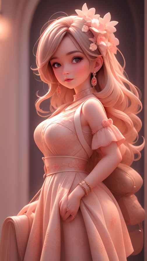 可爱粉色女孩