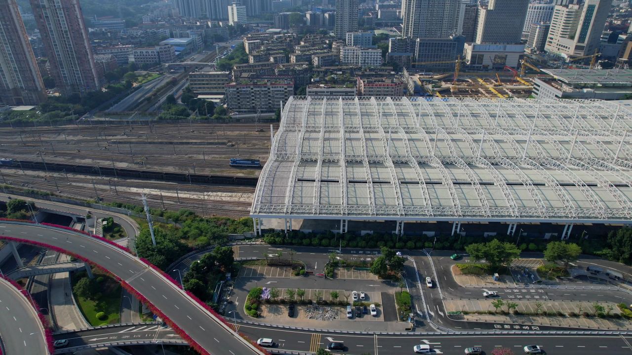 航拍福州火车站景观 1