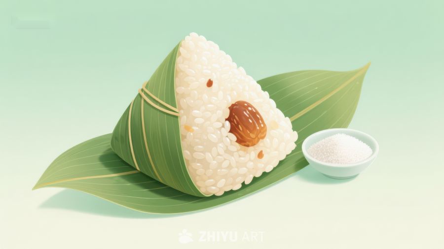 粽子与粽叶上的甜蜜馅料 535