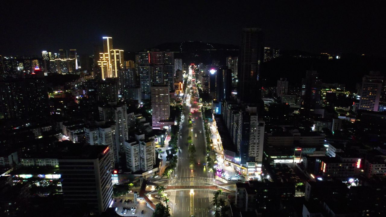 广东珠海城市风光航拍 