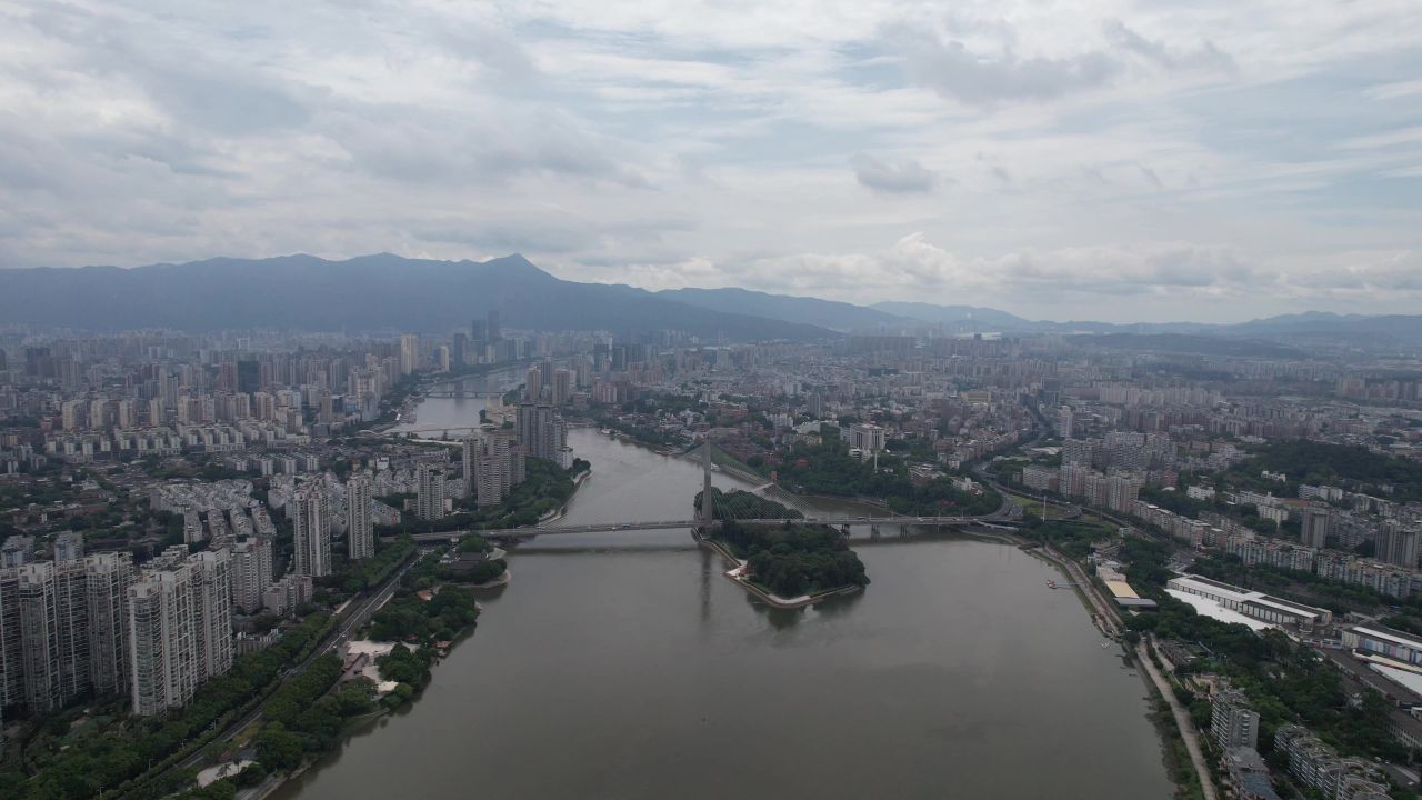 航拍福建福州城市风光