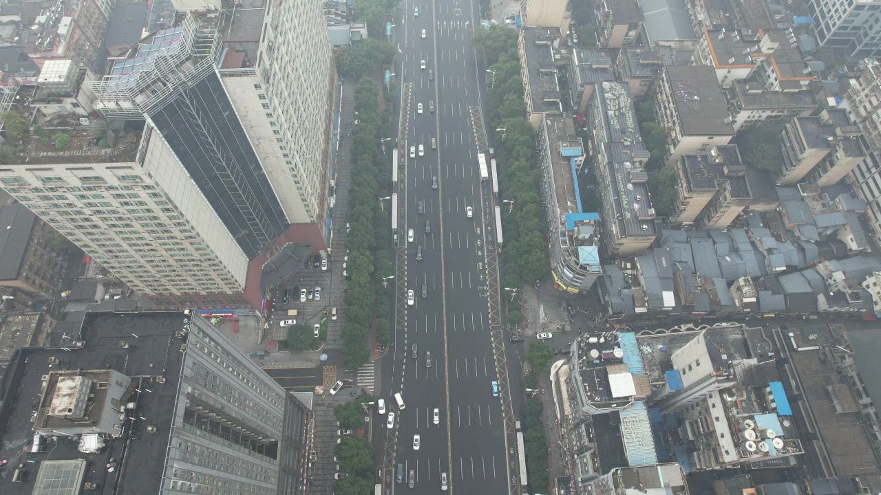 湖南长沙城市风光航拍 