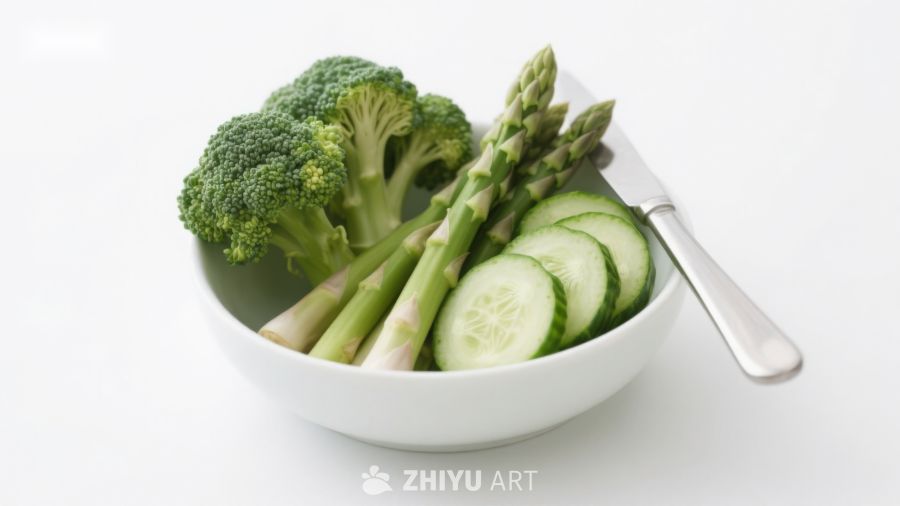碗中新鲜绿色蔬菜