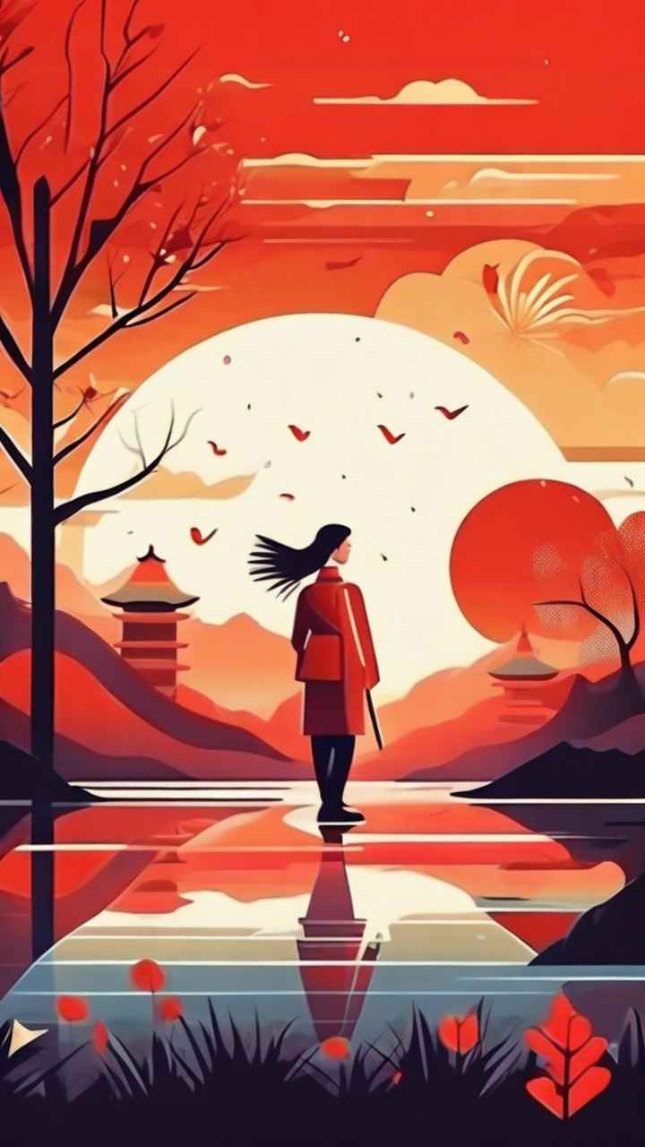 春节新春扫尘简约插画背景 64