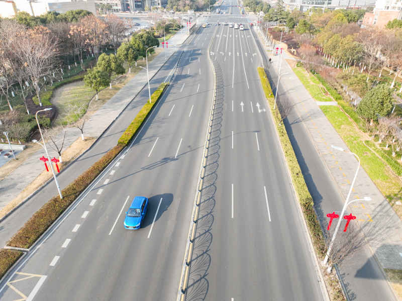 航拍昆山城镇道路风光新春氛围 50