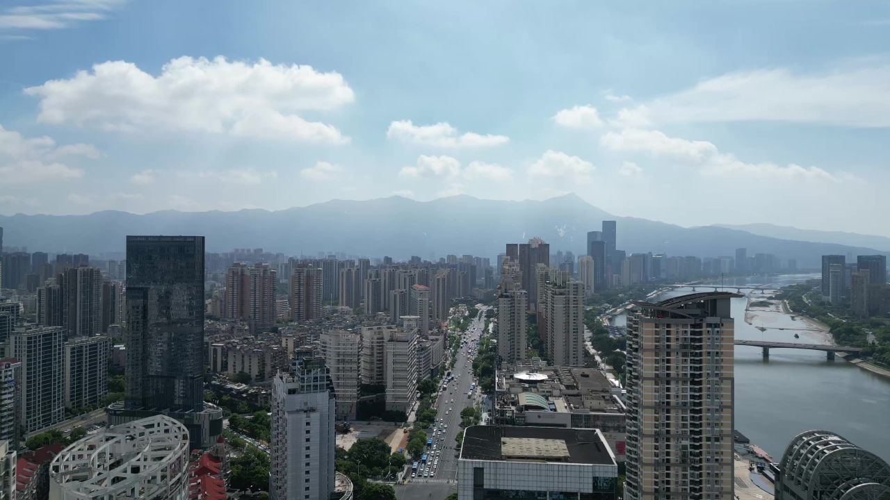  航拍福州台江商业大楼
