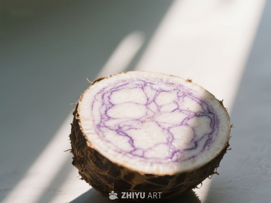 紫色纹理的芋头切面 734