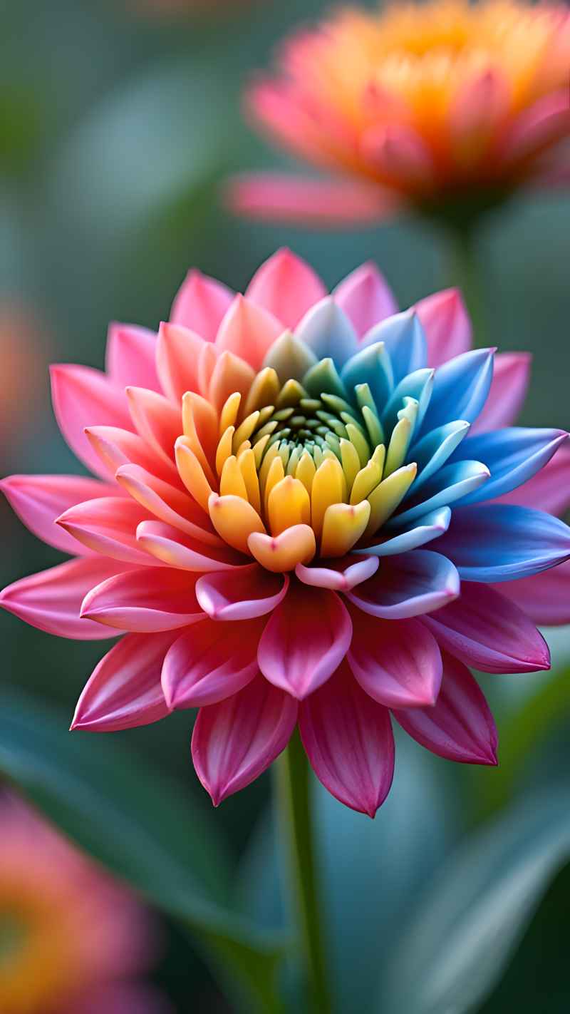 一朵色彩斑斓的花，如同彩虹般绚丽 1