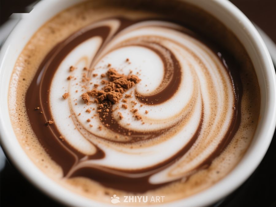 浓郁咖啡上的艺术拉花 417