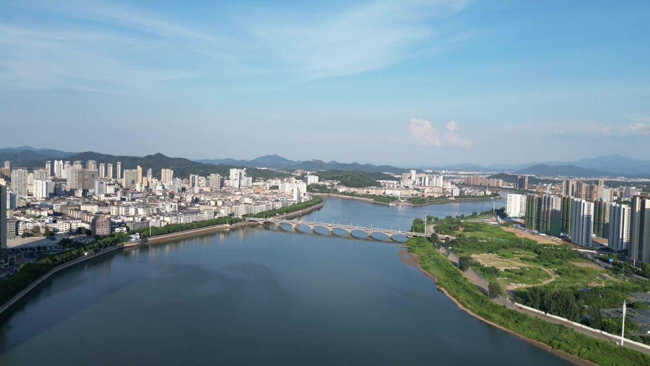  航拍江西上饶信江