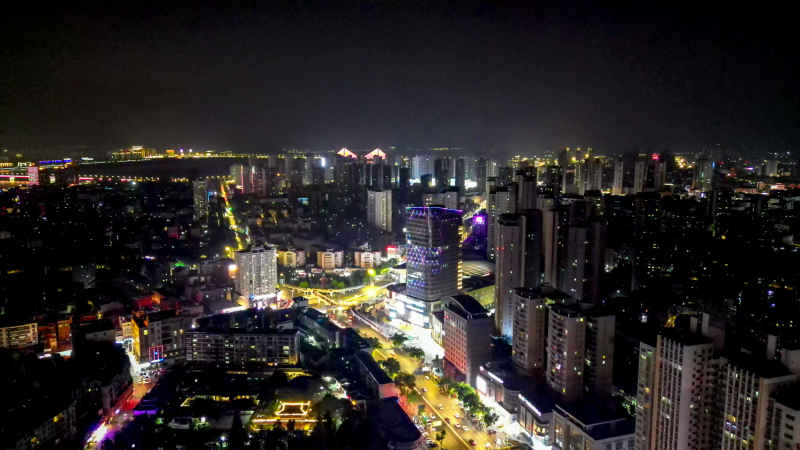 湖北襄阳城市风光航拍摄影图