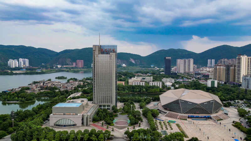 湖北黄石城市风光旅游景区航拍摄影图