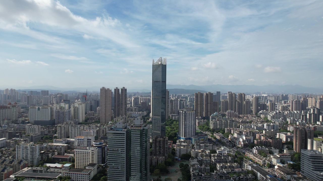 航拍福建福州城市风光