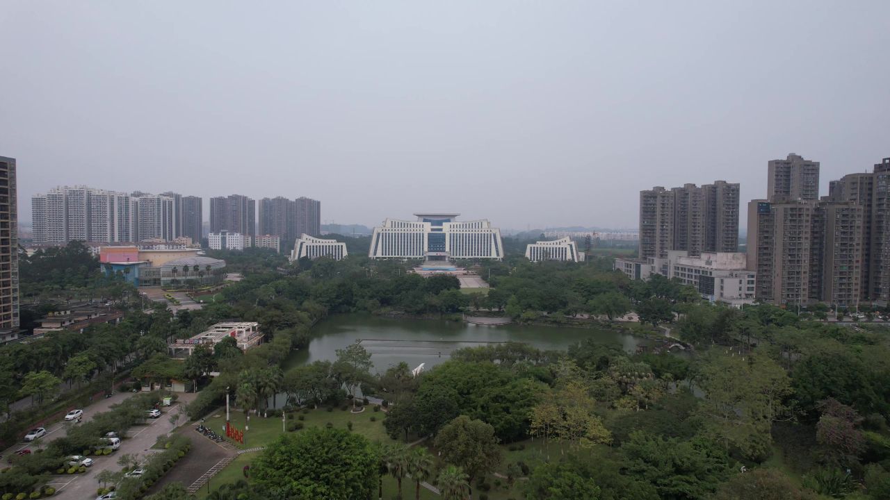 广西钦州市政府大楼航拍