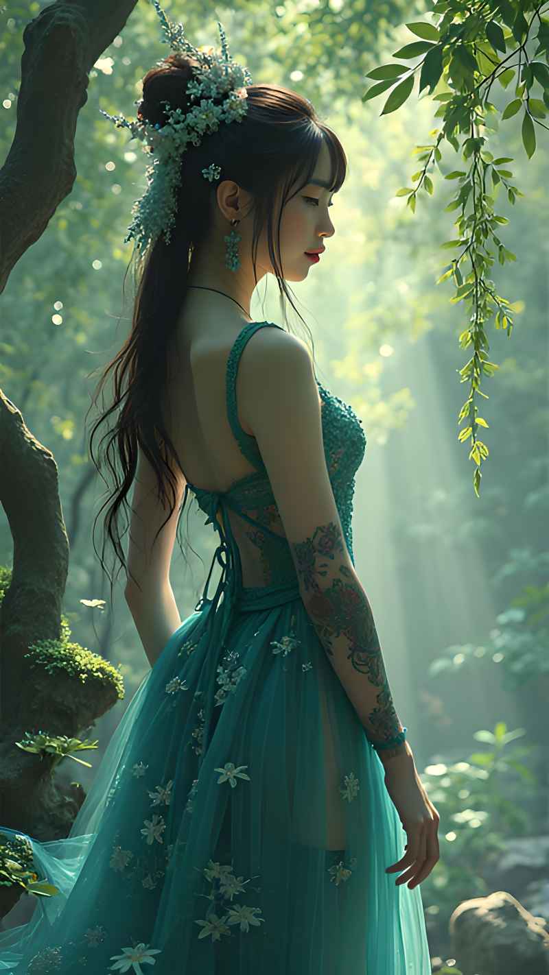 森林系好看拍摄特色美女 6