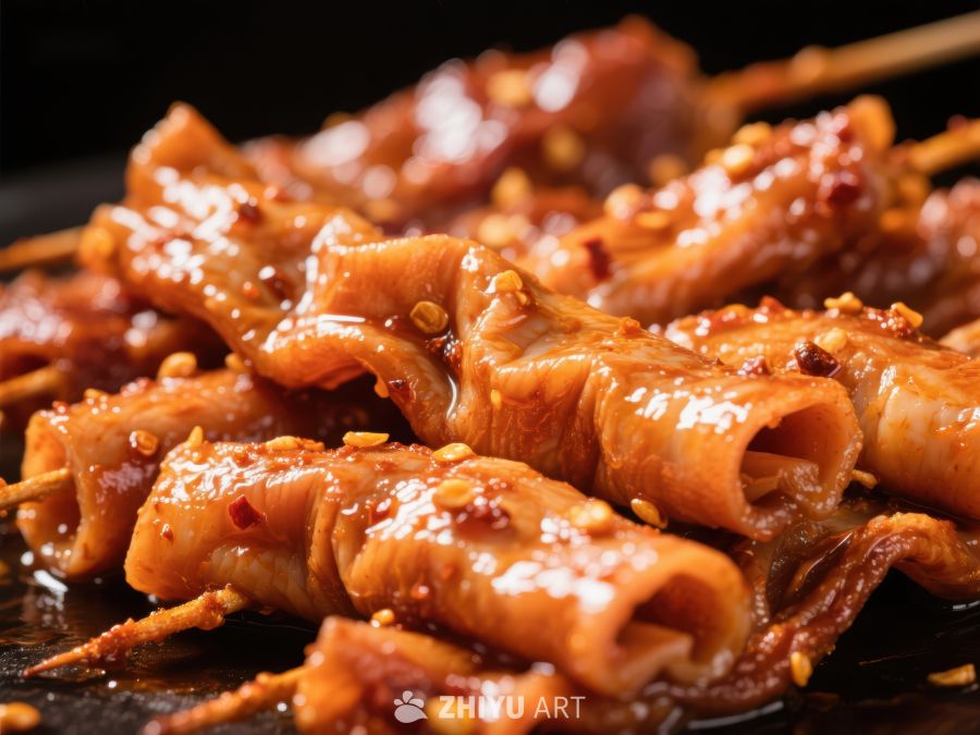 香辣鱿鱼串，诱人美味 796