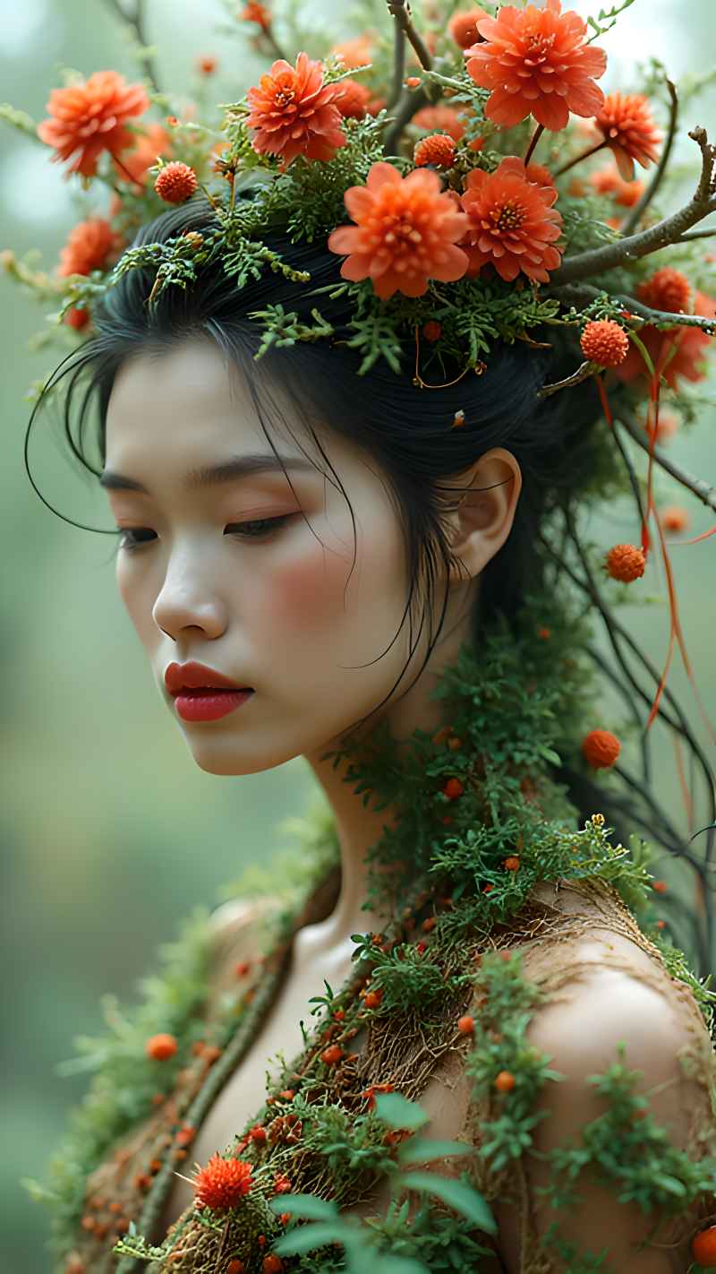 森林系列五颜六色古风艺术美女 115