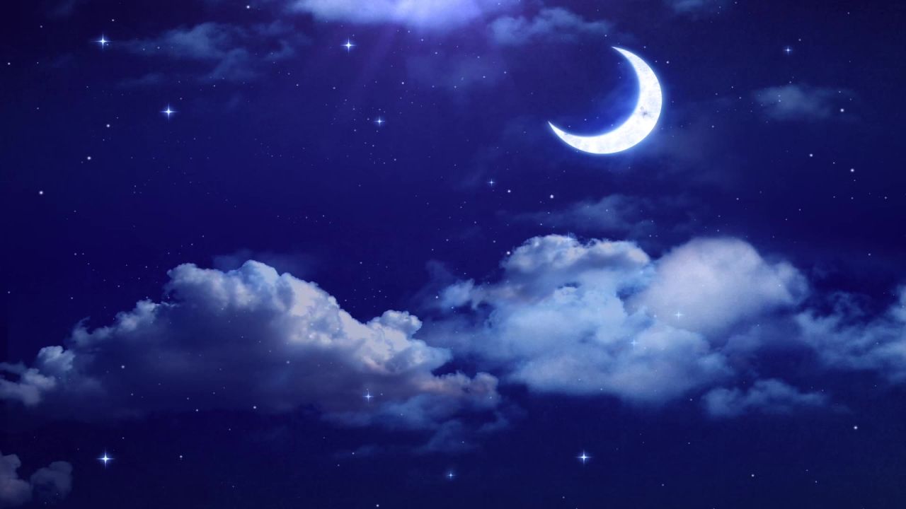 唯美大海上升月亮白月光蓝色夜空圆月明月大屏幕舞台LED视频  