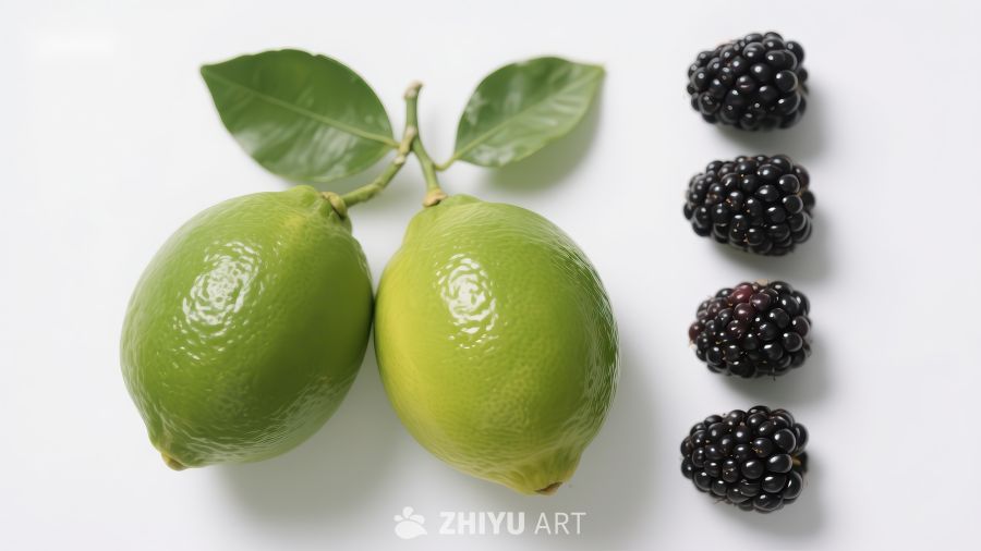 青柠与黑莓的清新组合