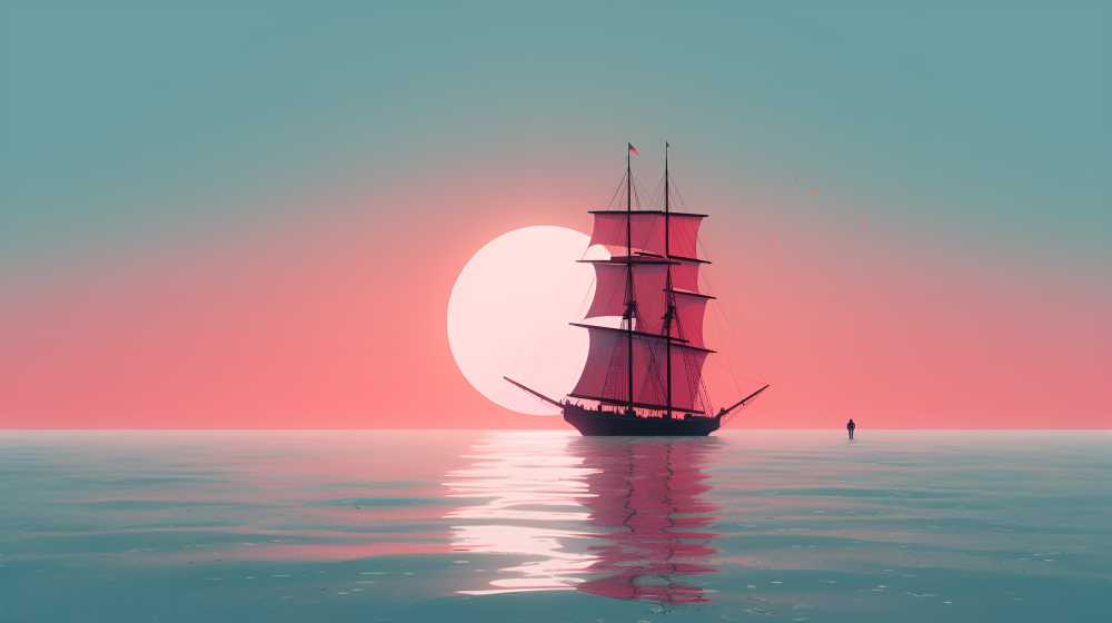 桃红色船只背景