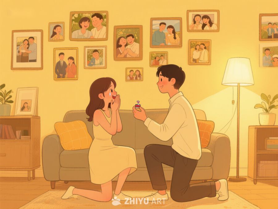 温馨客厅求婚场景 692