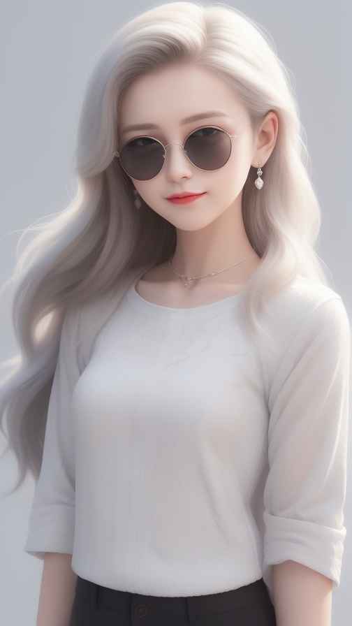 酷酷的白色衣服人像