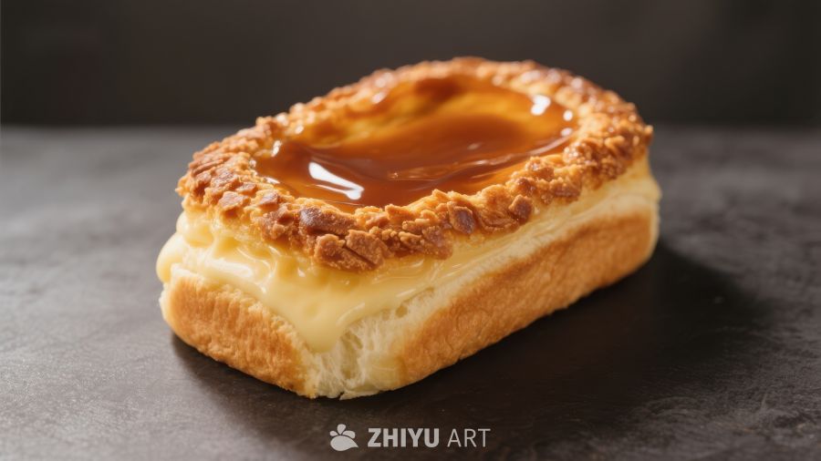 焦糖奶油面包特写