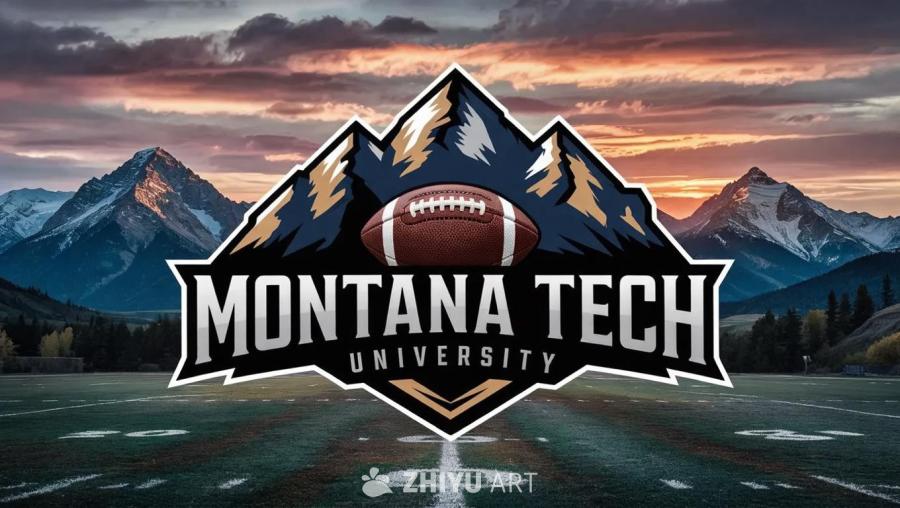 橄榄球场上，Montana Tech大学足球队的标