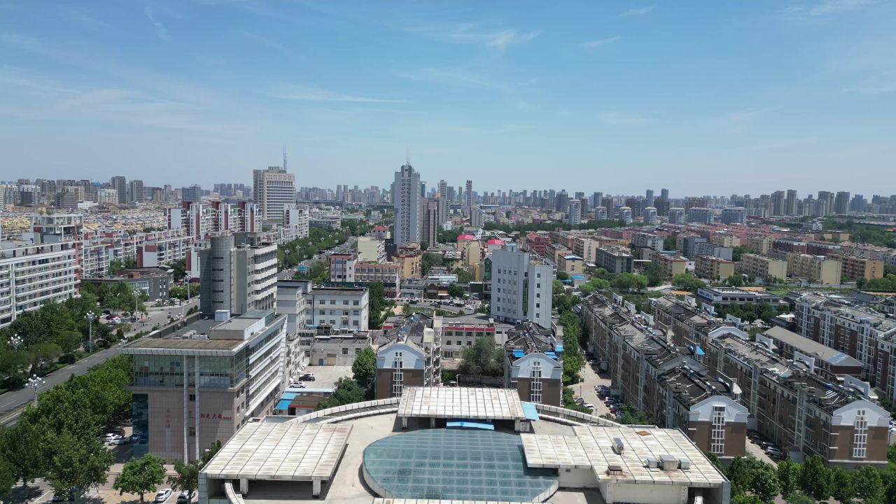  航拍山东聊城中国运河文化博物馆