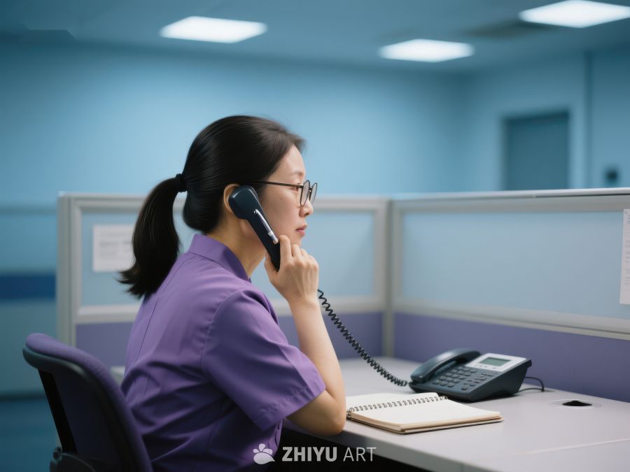 办公室内女性正在使用电话 44