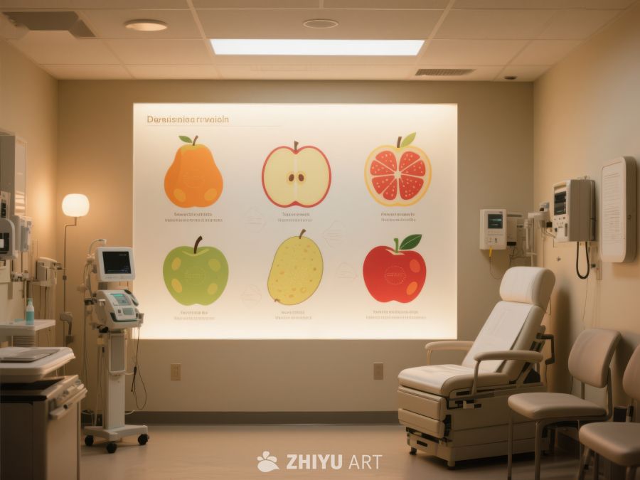 医院候诊室内的水果图案装饰墙 808