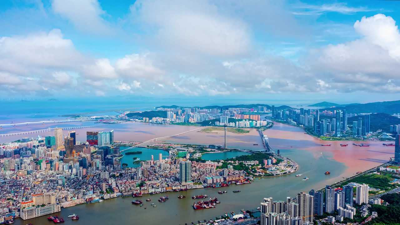澳门城市风光延时航拍