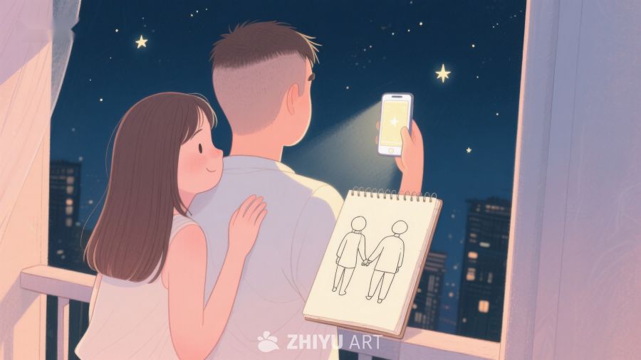 情侣夜景下共绘未来 276