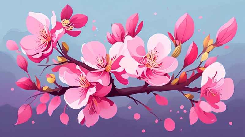 紫荆花扁平插画 3