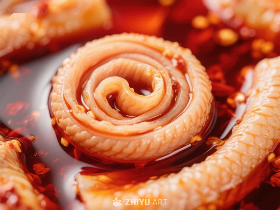 麻辣鱿鱼圈特写 414