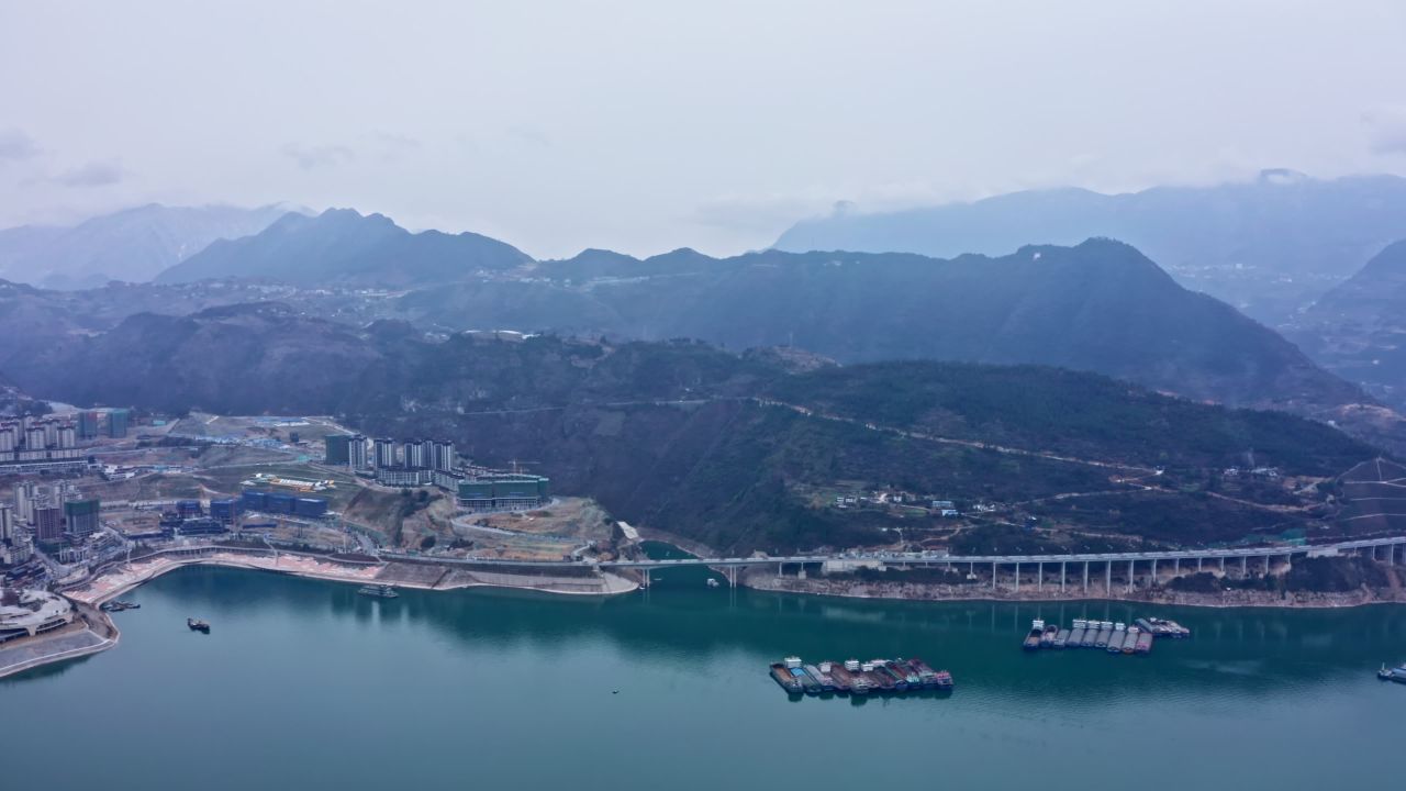 重庆市巫山县巫峡县城航拍视频