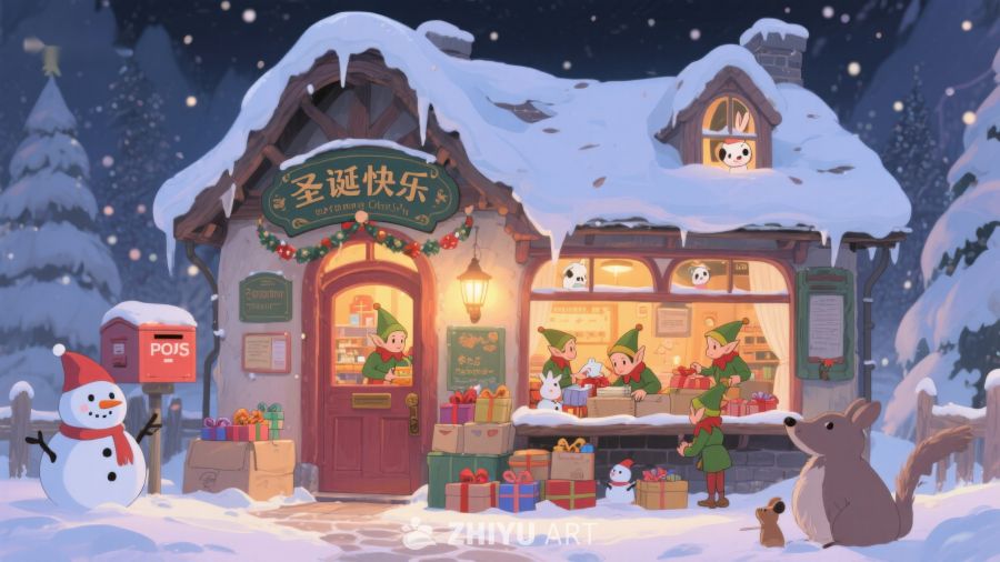 雪夜中的圣诞小屋 479