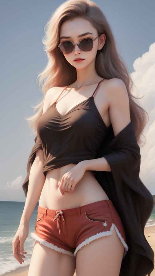 吊带美女