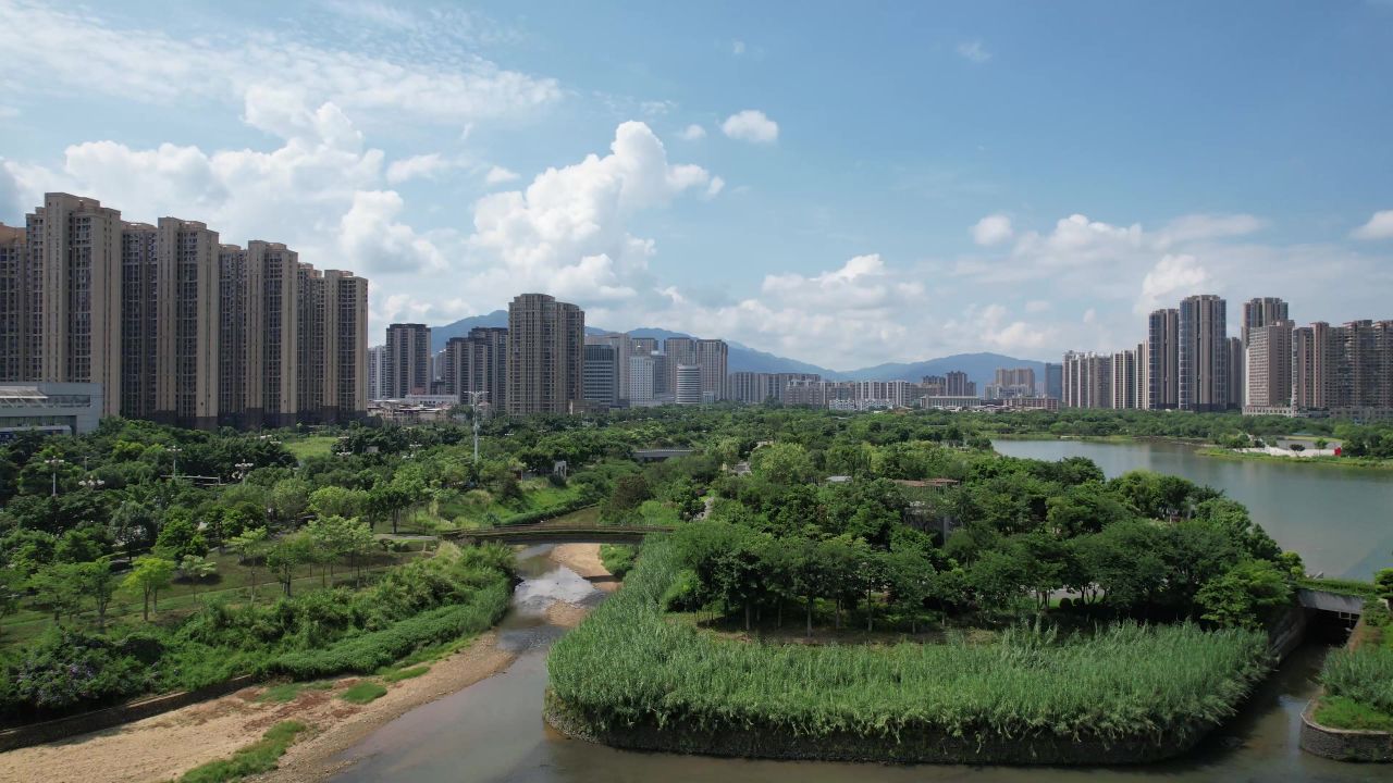 福建龙岩莲花山公园航拍