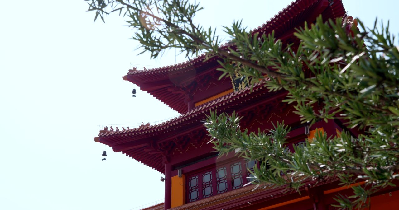 湖南长沙洗心禅寺古典建筑寺庙实拍视频