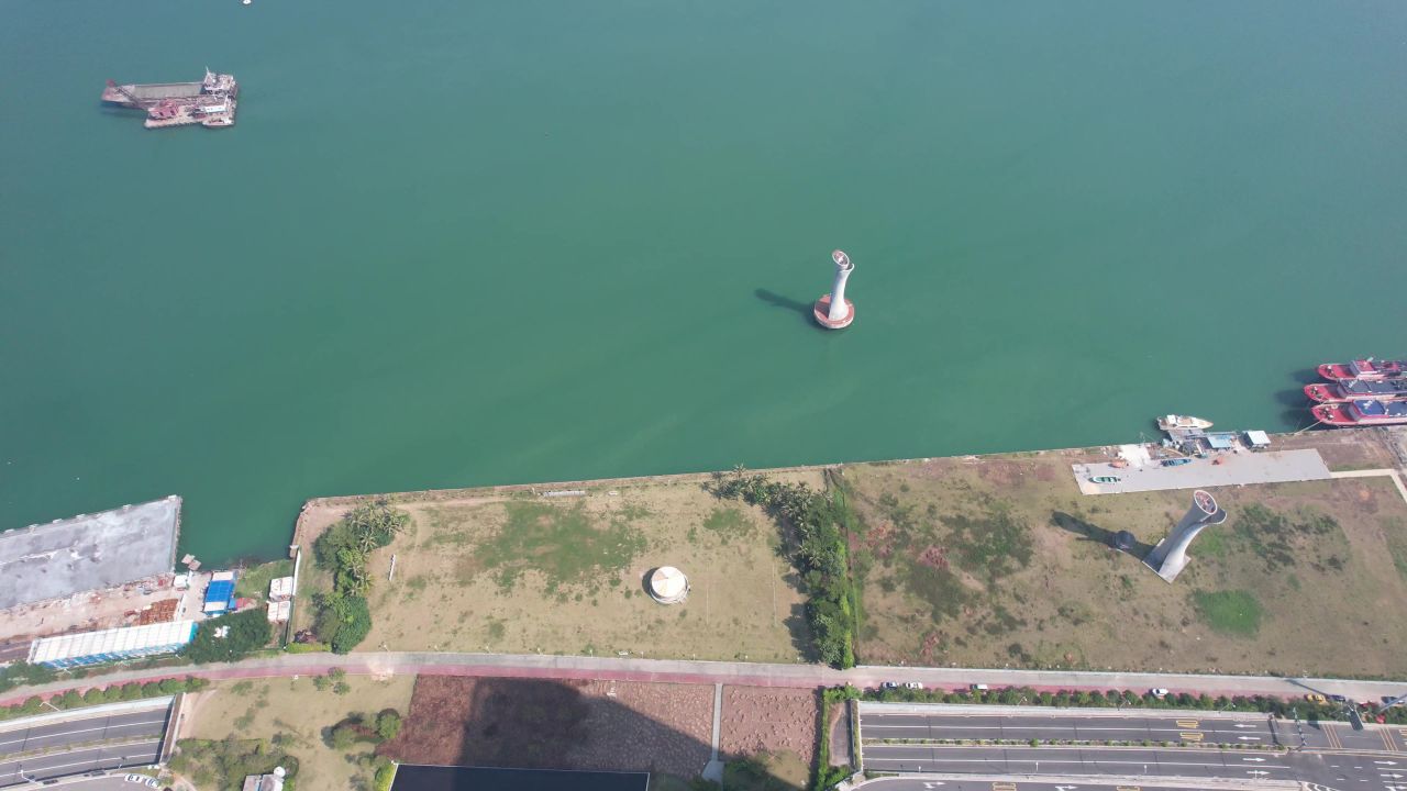 广东湛江城市风光湛江广州湾航拍 