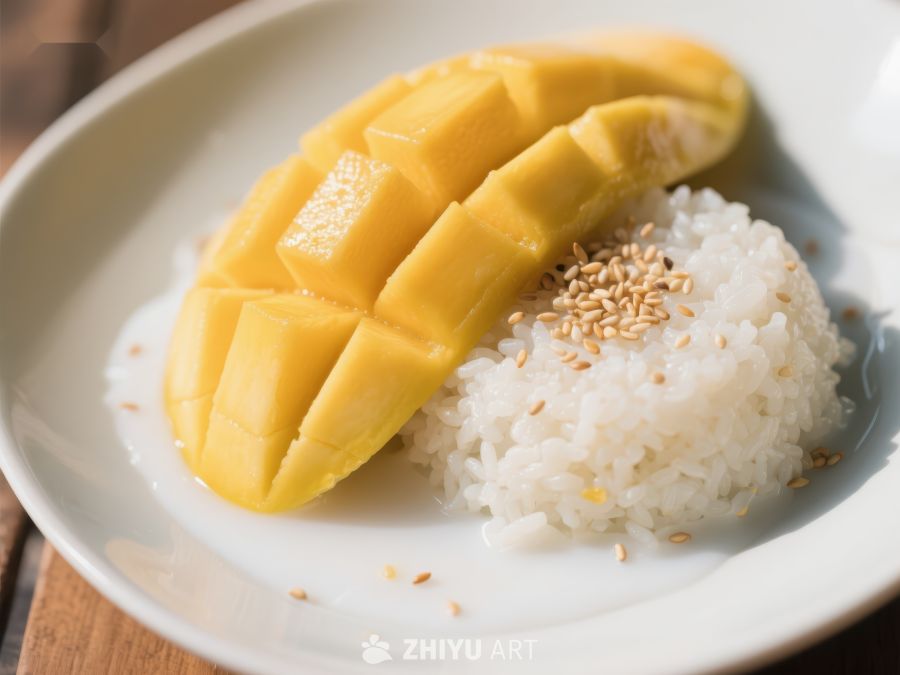 芒果糯米饭，传统美味佳肴 661