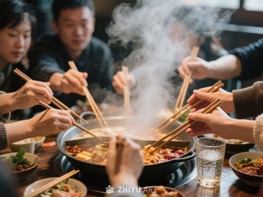 围炉共煮，热气腾腾的火锅宴 755