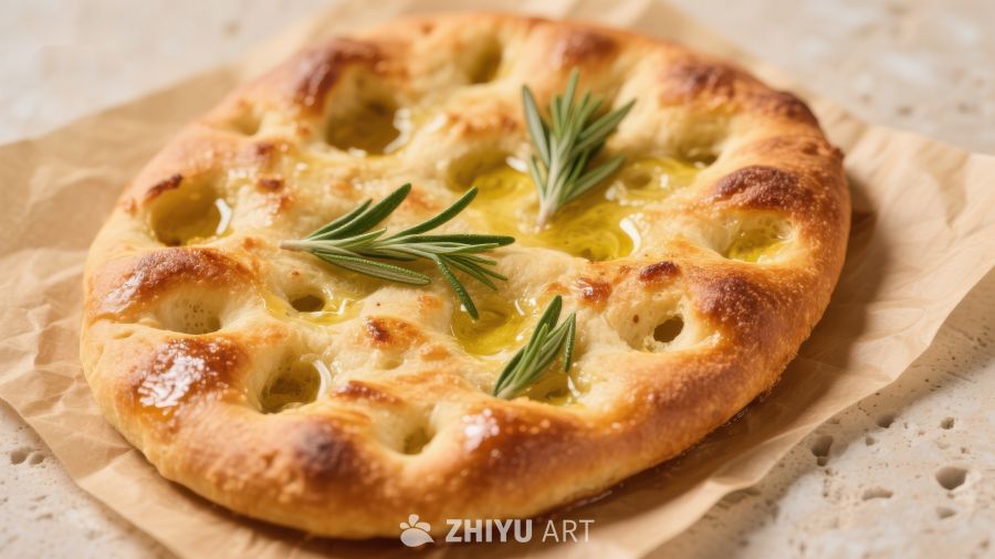 香草橄榄油烤制的意式面包