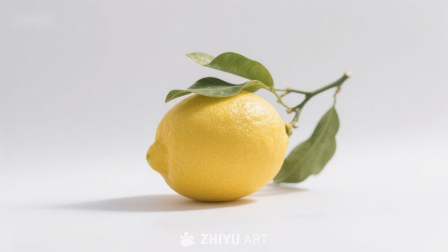 新鲜柠檬带绿叶静置 771