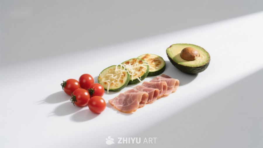 新鲜食材排列展示
