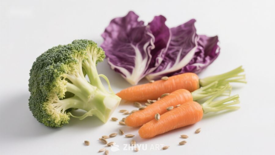 新鲜蔬菜与种子静物