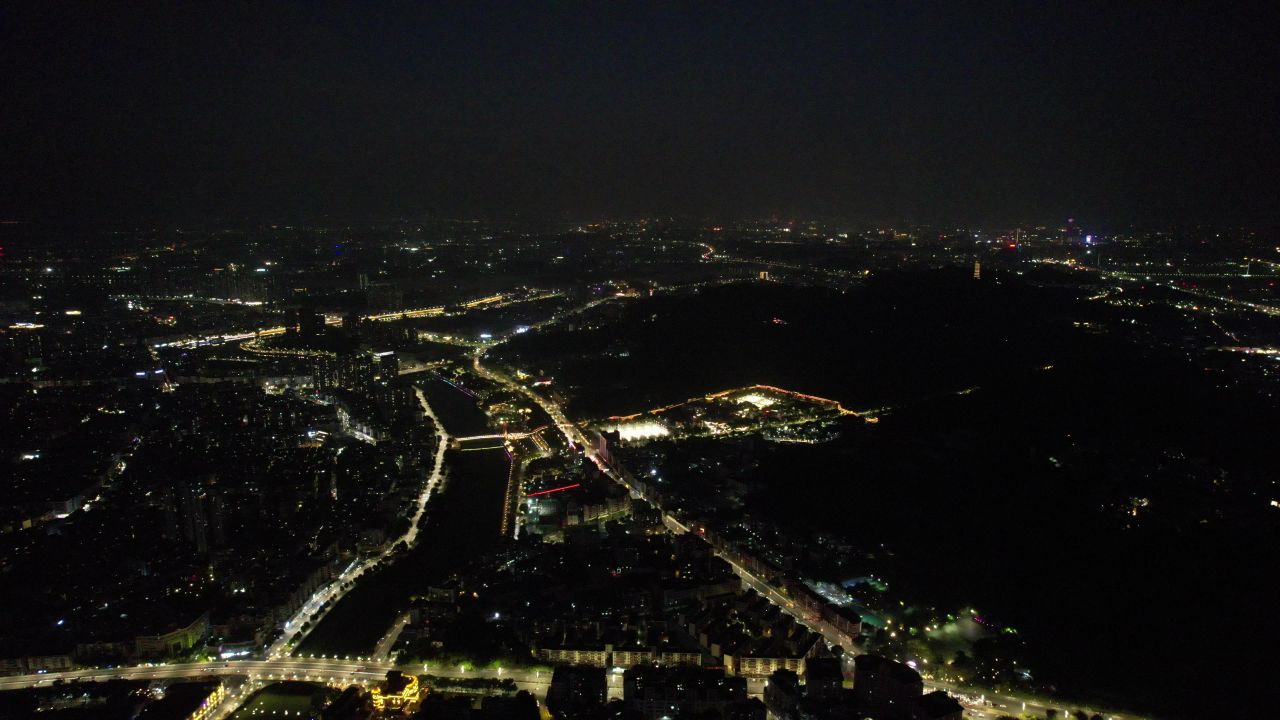 广东江门城市建设航拍 