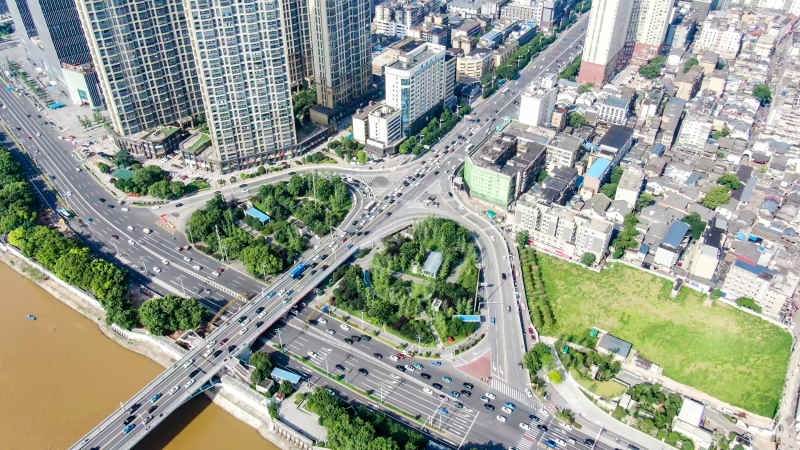 湖南长沙城市风光航拍摄影图 